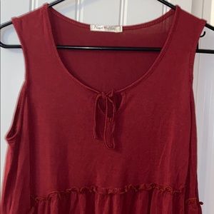 Flowy, tie, ruffles, cut out shoulders